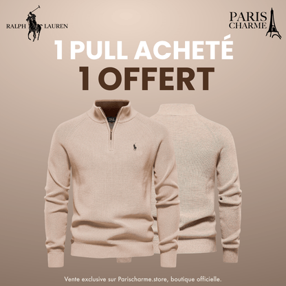 Pull Col Zippé  R&L 1+1 (DÉSTOCKAGE)